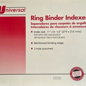 Universal 5 Clear Tab Binder Dividers 23 sets item # 20831